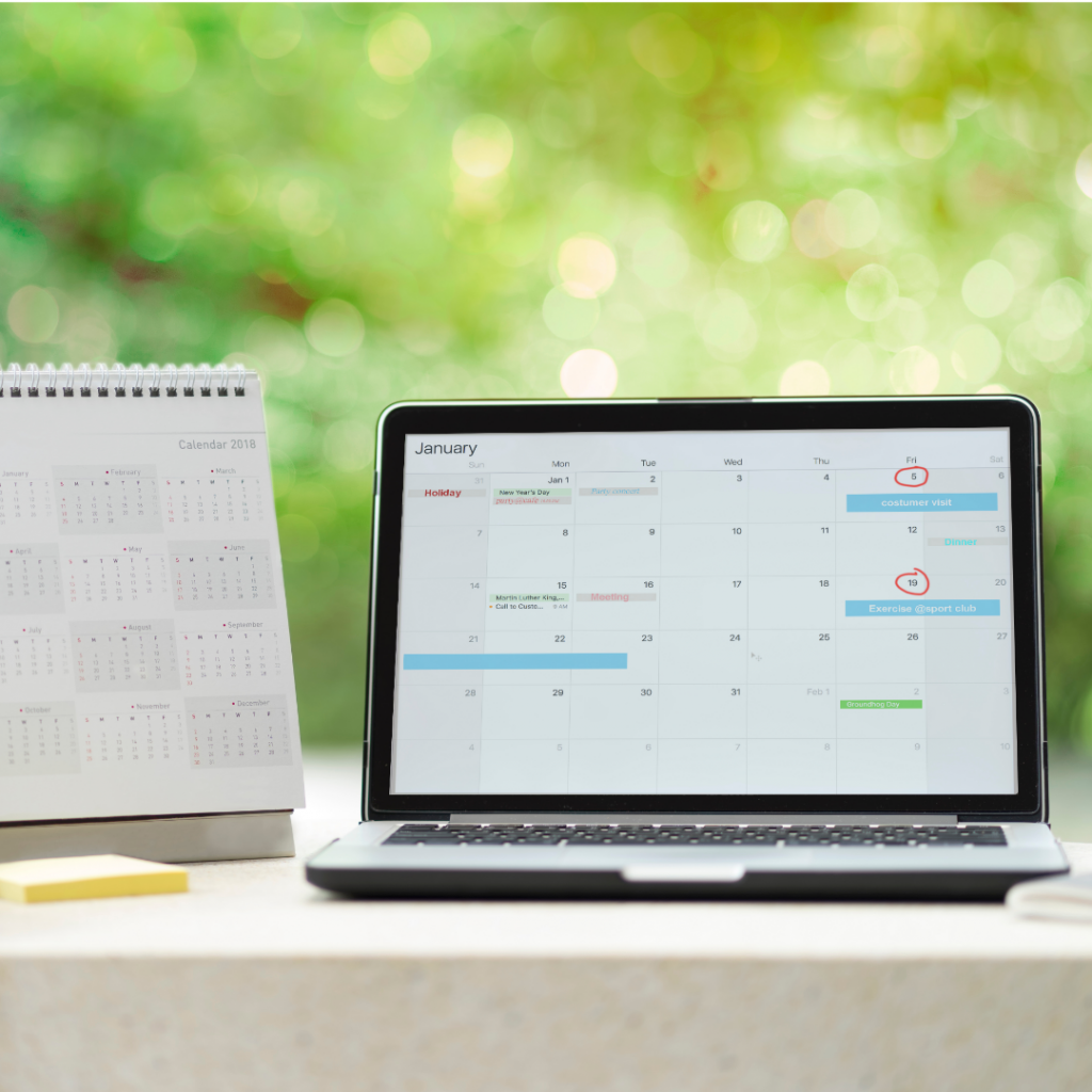 laptop calendar