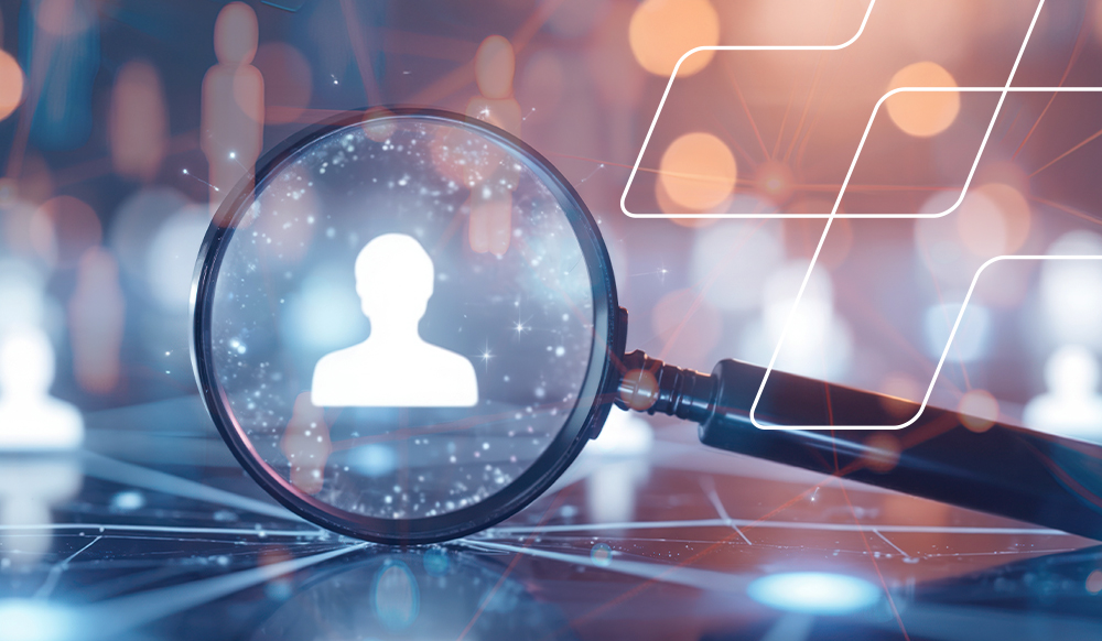 Icon of a person in a magnifying glass