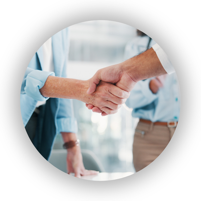 Two people shaking hands