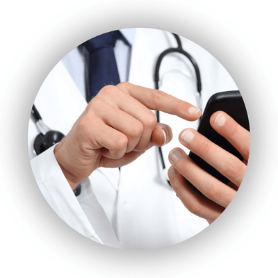Doctor on phone