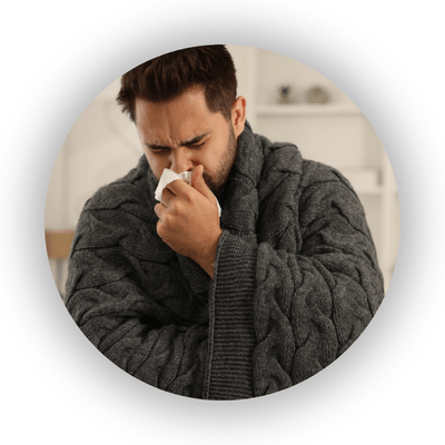Man with a cold